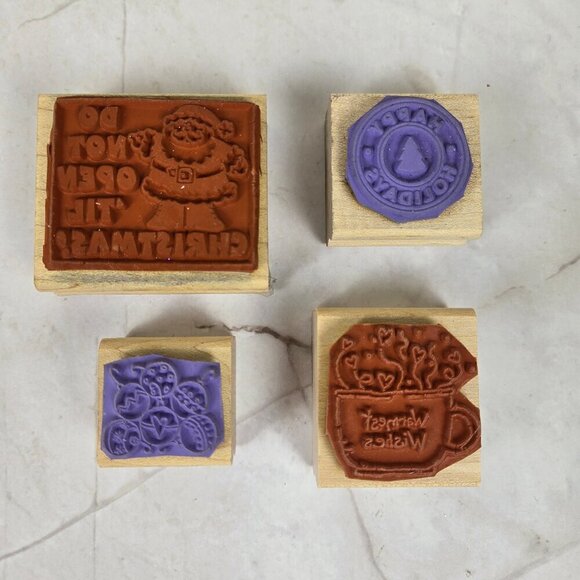 Stampin Up! 2004-2007 Assorted Christmas Stamps Set of 19 Total Holiday Crafts - Picture 11 of 12